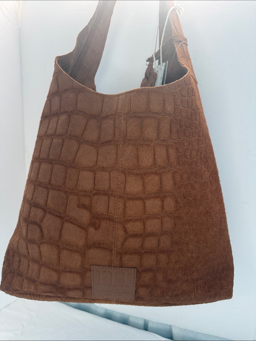 Haute Hippie Croc-Embossed Suede festival  Bag - Picture 3 of 12